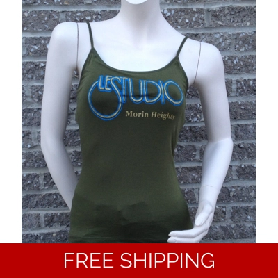 Woman Green Tank Top Gold & Blue Front Logo M/H